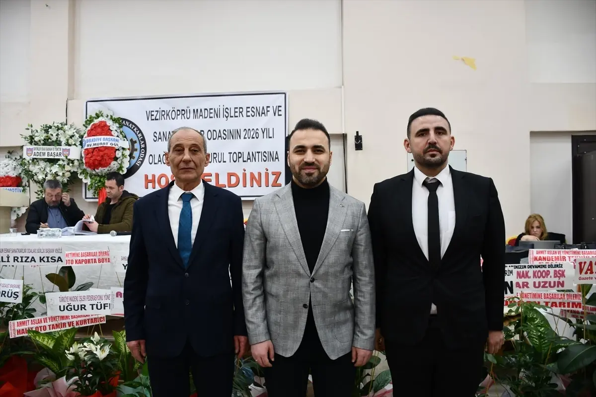 Vezirköprü Madeni İşler Esnaf Odası'nda Ahmet Aslan Başkanlık Seçildi