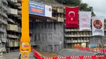 Tünel inşaatı sırasında çekilmiş bir fotoğraf