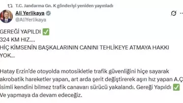 Motosiklet sürücüsü yüksek hızda