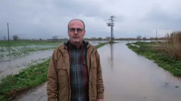 Küçük Menderes Nehri'nin taşkın anı