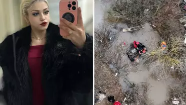 Sel sularına kapılan otomobilin su altında kalmış hali