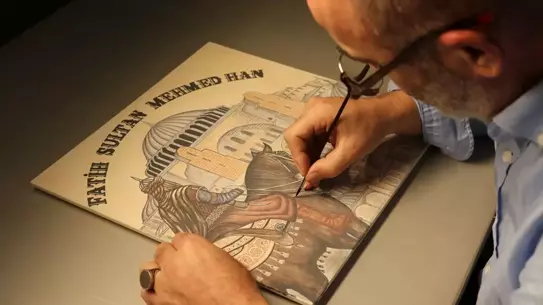 Çini panoramasının detaylı görüntüsü