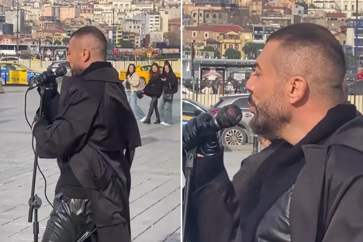 Emiönü Sokaklarında Şaşkınlık: Rober Hatemo'nun Sürpriz Şarkısı Görüntülendi