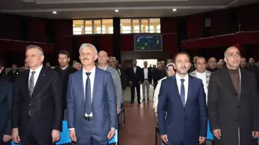 Seçim töreni anı, Uğur Büyükbaş yeni başkan olarak sahnede