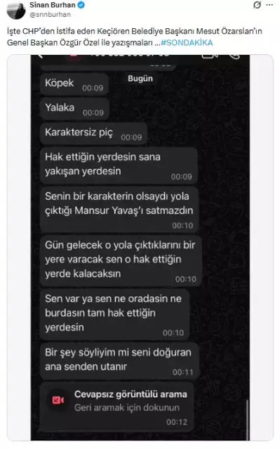 Mesajların ekran görüntüsü
