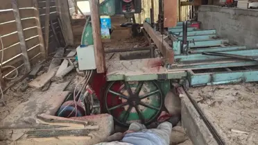 Şerit testere kazası sonrası olay yeri fotoğrafı