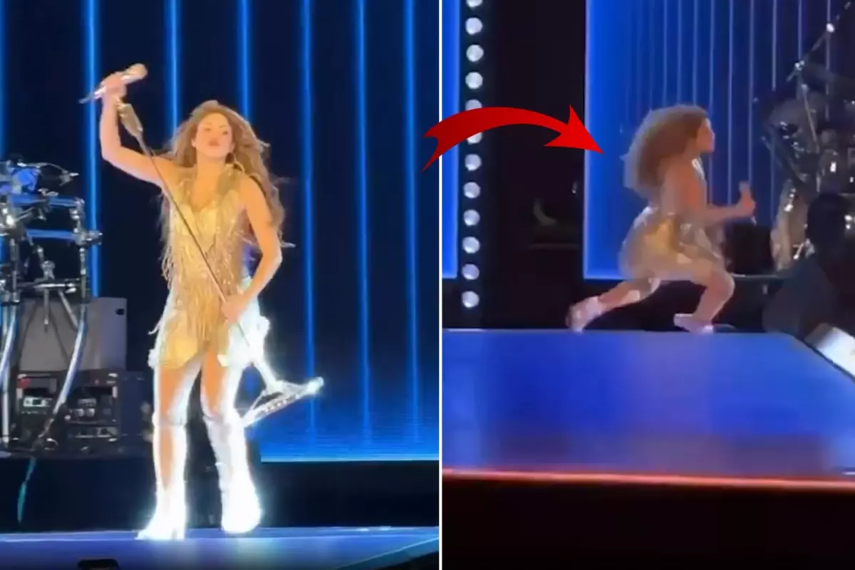 Shakira El Salvador konserinde düşüş anı