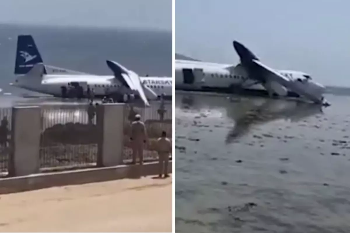 Somali'de Yolcu Uçağı Hint Okyanusu'na Acil İniş Yaparken Kanadı Ayrıldı