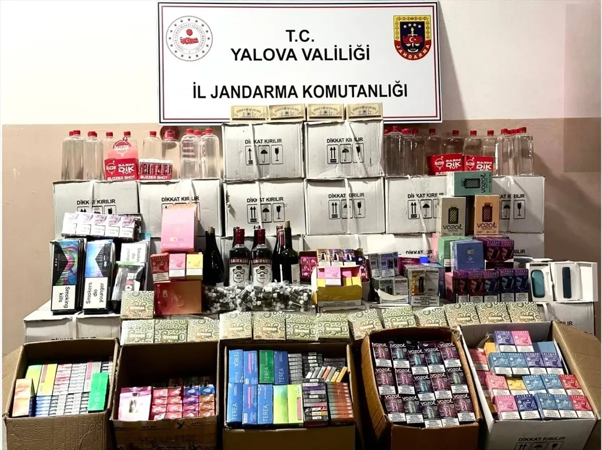 Yalova’da Kaçak İçki ve Tütün Operasyonunda 2 Şüpheli Tutuklandı