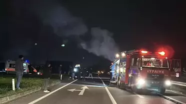 Yangın sonrası yanmış otomobil