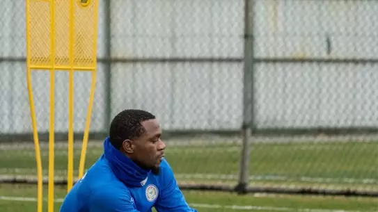 Antrenmanda Çaykur Rizespor oyuncuları