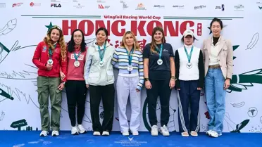 Wingfoil yarışından bir anlık görüntü