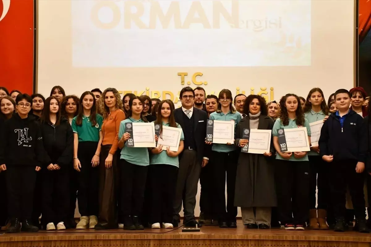 Tekirdağ Orman Sergisi'nde Öğrencilere Çevre Bilinci Belgesi Verildi