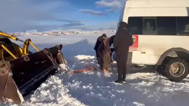 Kara saplanan servis aracının kurtarılması