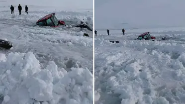 Çıldır Gölü'nde kazanın meydana geldiği alan