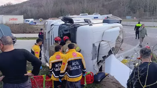 Kaza sonrası beton tankeri