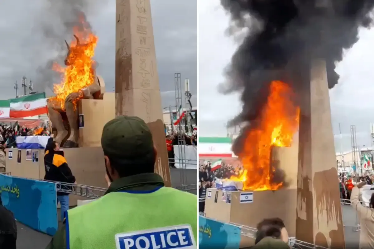 İran'da Protestocular Baal Kuklasını Yakarak İsrail'e Ölüm Sloganı Attı