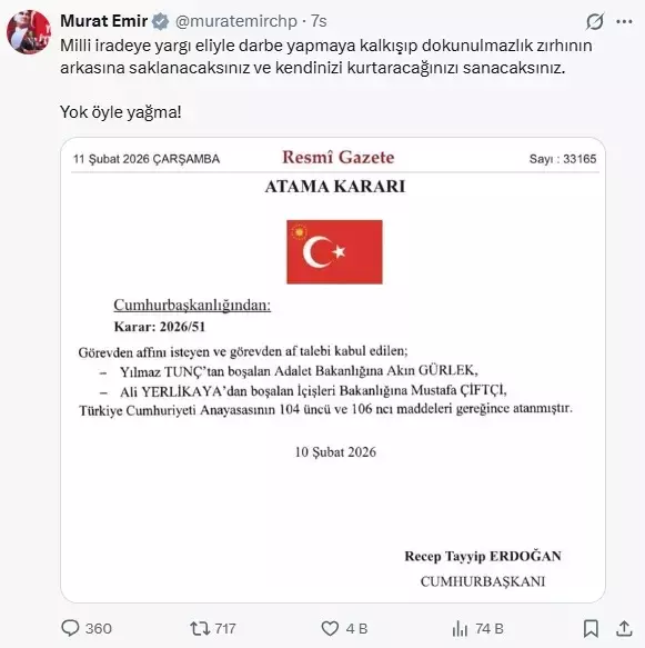 Adalet Bakanlığı önünde CHP buluşması