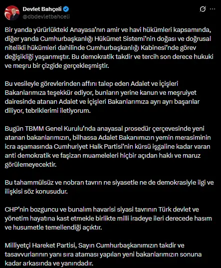 Yeni bakanların atama anı