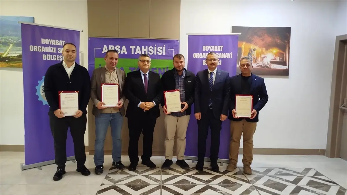 Boyabat OSB Toplantısı: Yeni Fabrika Ruhsatlı Girişimcilere Arazi Tahsisi