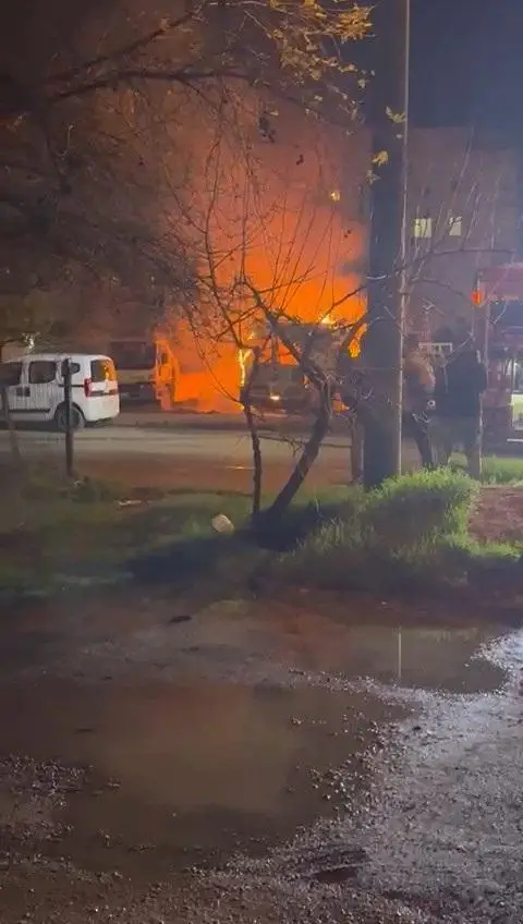 Yangın anında çekilmiş ilk görüntü