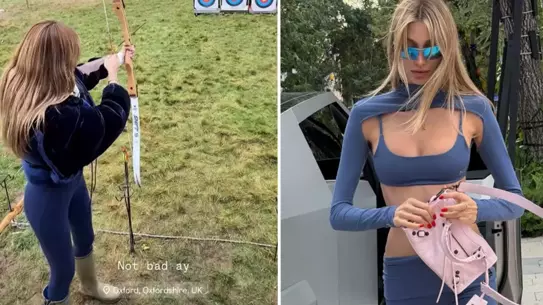 Şevval Şahin hedefe ok atarken