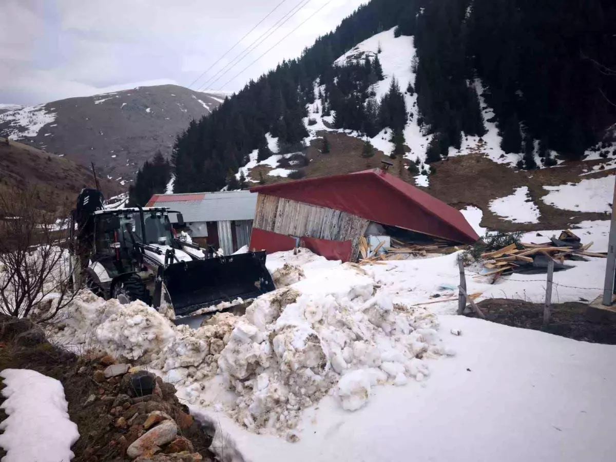 Ordu Kabadüz’de Çığ Nedeniyle Tek Katlı Ahşap Evde Büyük Hasar