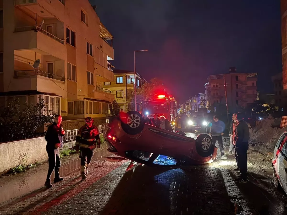 Edremit’te Devrilen Aracın Sürücüsü Polis Tarafından Aranıyor