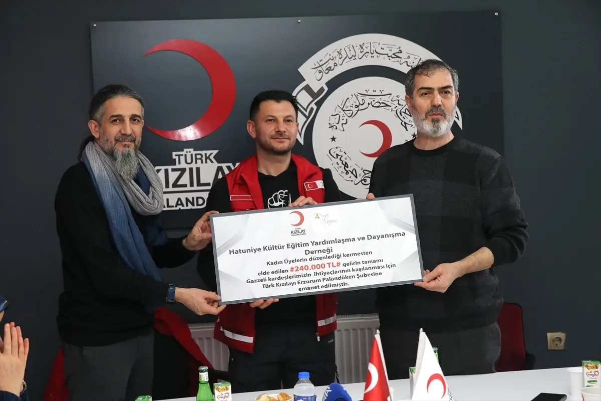 Erzurum’da Kadınların Kermes Geliri Gazze’ye Ulaştırıldı