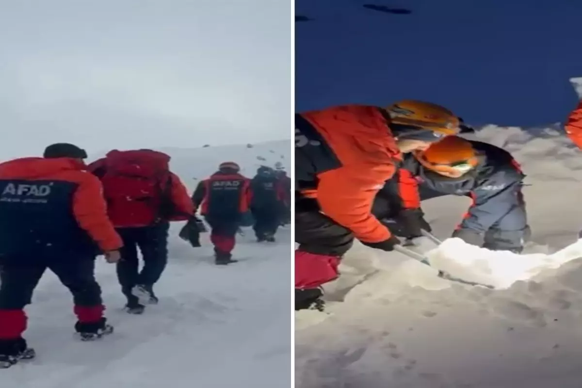 Ağrı’da Çığ, Tamir Ekibinin Araçlarını Sarsarak 4 Kişiyi Zor Duruma Soktu