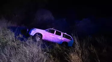 Kaza sonrası kamyonet görüntüsü