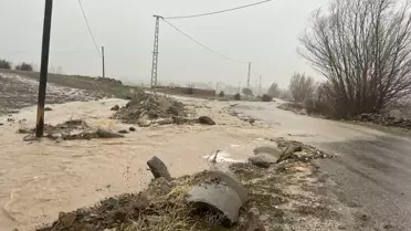 Çiftlik'te sel sonrası taşkın görüntüsü