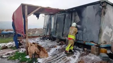 Yangın sonrası yanmış konteyner