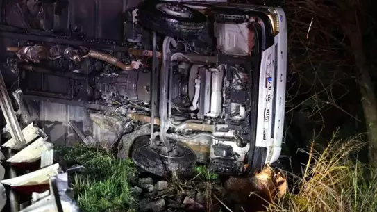 Kazanın gerçekleştiği karayolunun görüntüsü