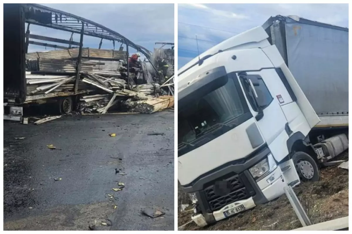 Sofya yakınlarındaki otoyolda meydana gelen TIR kazası