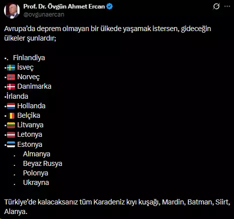 Türkiye'de düşük deprem riski taşıyan bölgeler