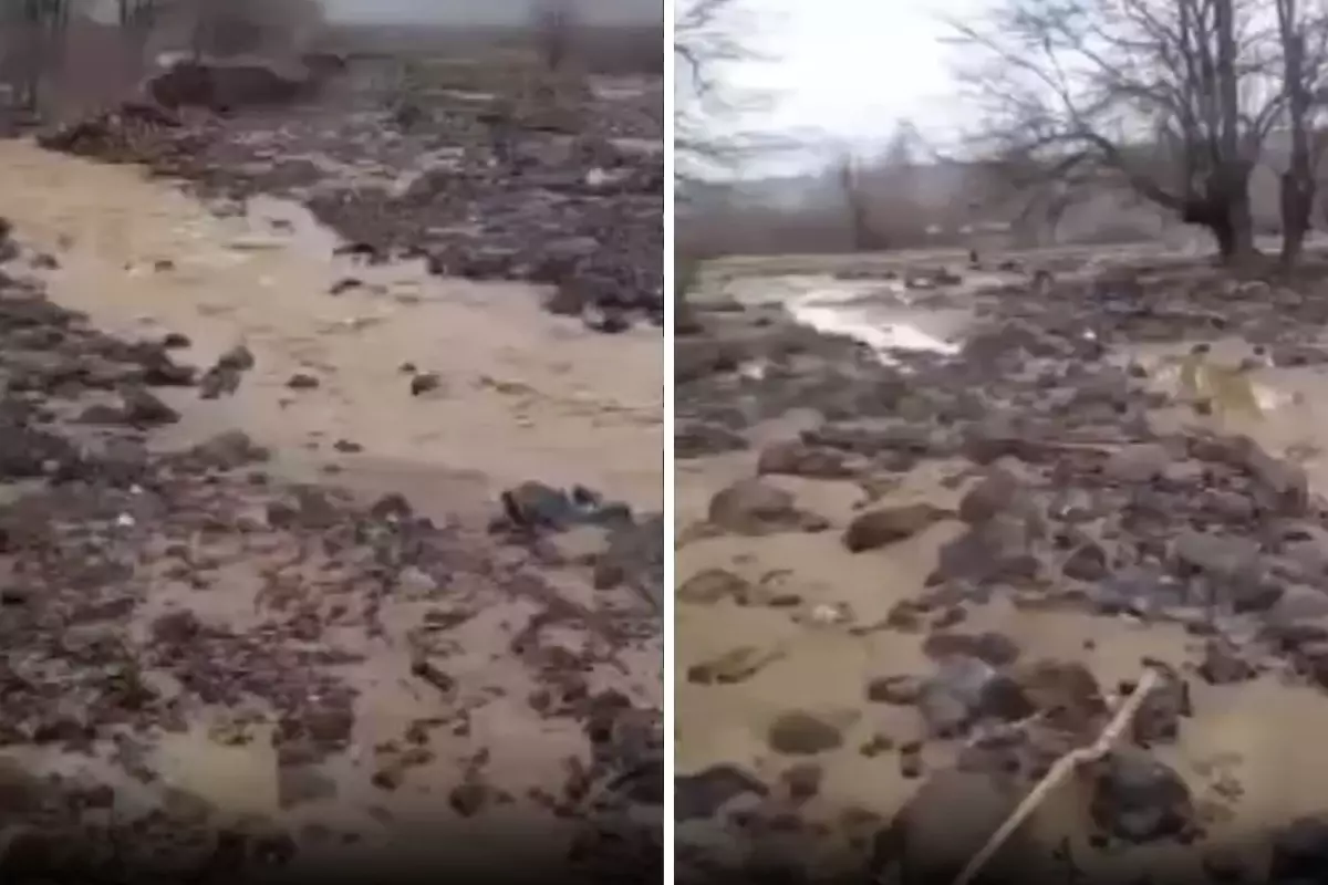Sağanak sonrası Bingöl Genç ilçesindeki Çaytepe köyü