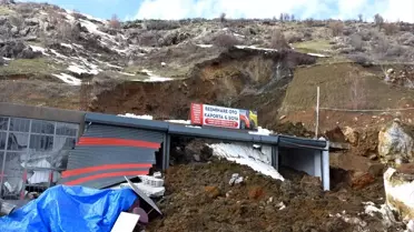 Heyelan sonrası zarar gören iş yerleri
