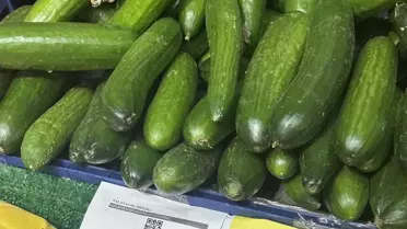 Salatalığın market rafındaki fotoğrafı