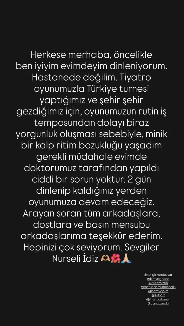 Nurseli İdiz medikal kontrol