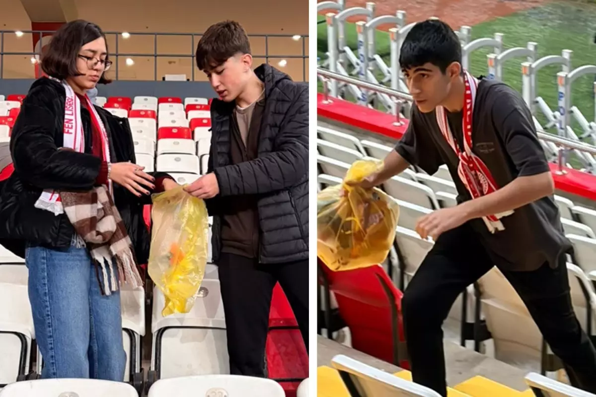 Antalya’da 80 Öğrenci Maç Sonrası Tribüyü Temizledi: Sorumluluk Örneği