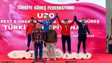 U20 Serbest Güreş müsabakalarından bir an