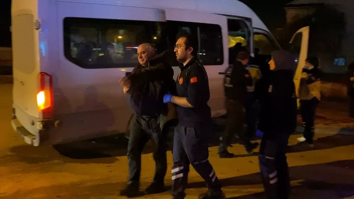 İnegöl'de meydana gelen trafik kazasının görüntüsü