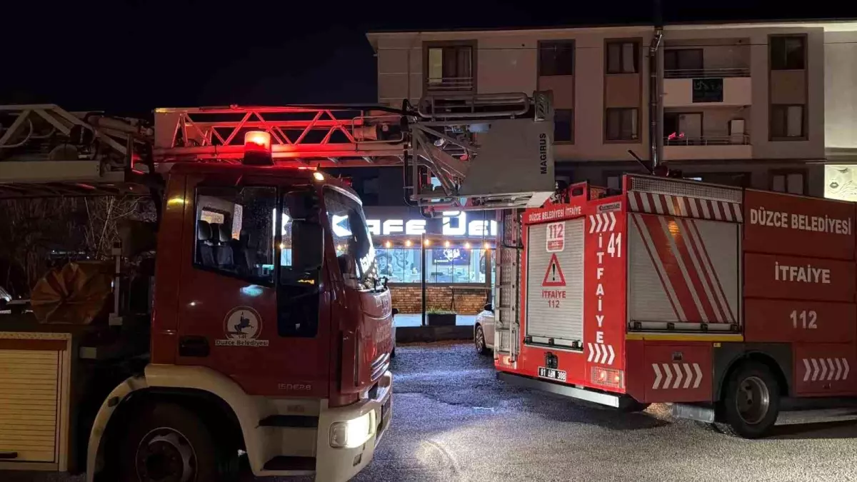 Düzce kafede yangın tehlikesi