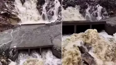 Diyarbakır’da Dağ Yamağından Şelale Fışkırdı