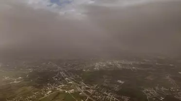 Dronla çekilen toz bulutları detayları