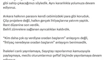 Mansur Yavaş'tan Şeffaflık Vurgusu: Halkın Desteğiyle Algı Operasyonlarına Karşı Duruyor
