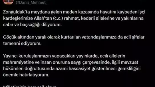 RTÜK'ten Zonguldak Maden Kazası Sonrası Mahremiyet Uyarısı