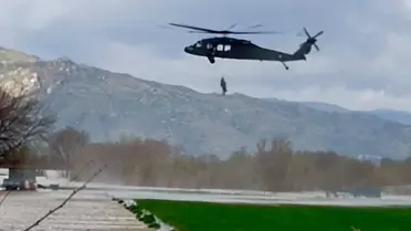 Aydın’da Sel Felaketi: Damda Kalan Vatandaş Helikopterle Kurtarıldı