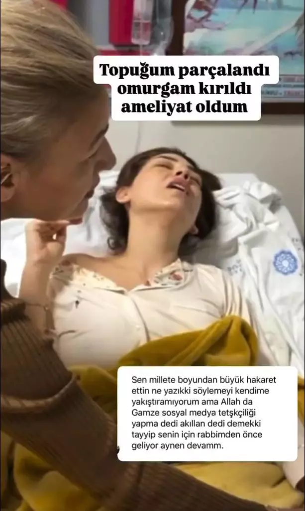 Kazazedeyi ziyaret eden destekçiler